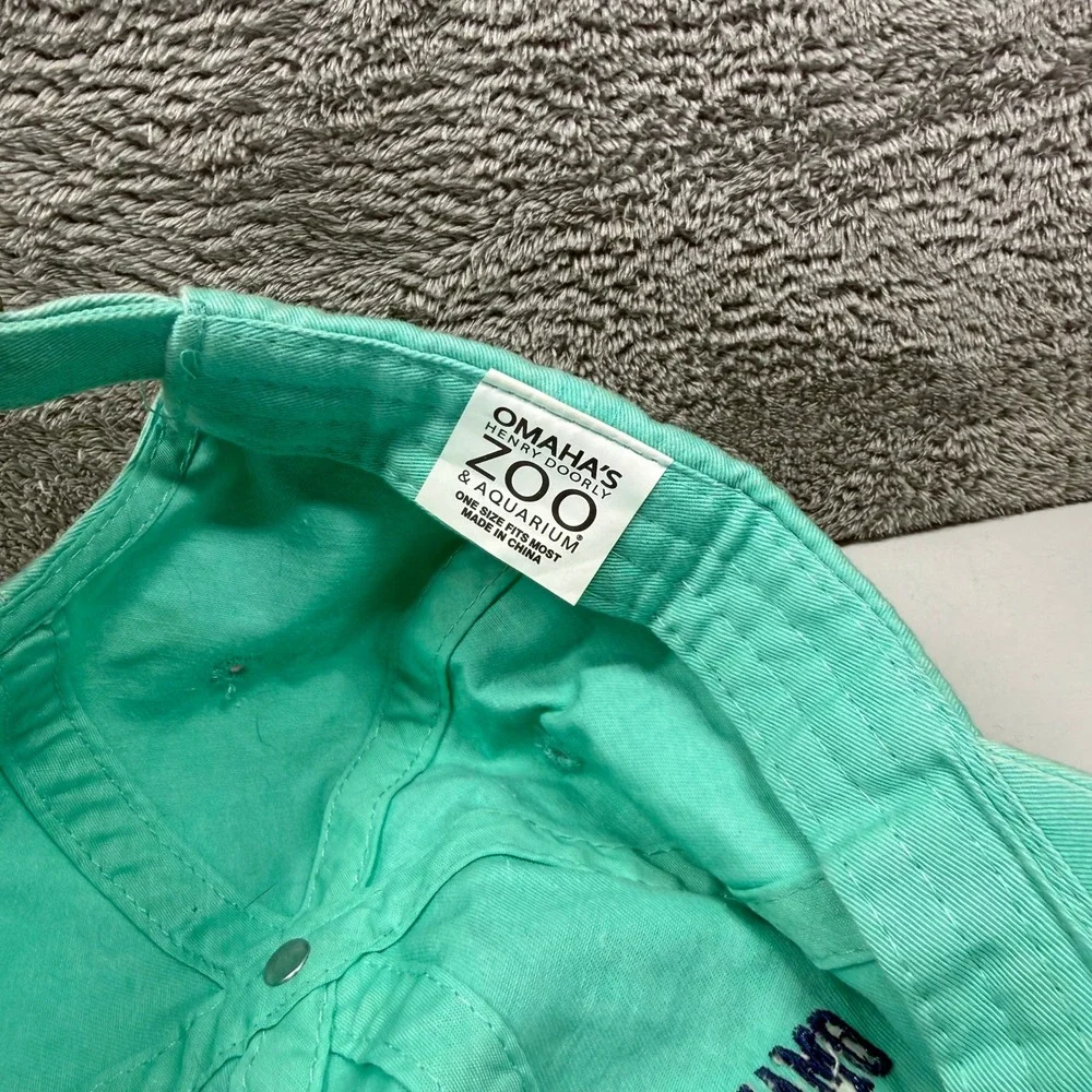 Omaha Henry Doorly Zoo Aquarium Hat Seafoam Green Distressed Giraffe Cap OSFM